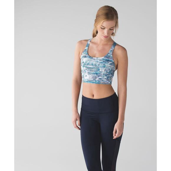 Lululemon Pure Practice Bra Blurry Belle Multi / Sea Mist Luxtreme Yoga Size 6 - Picture 2 of 10